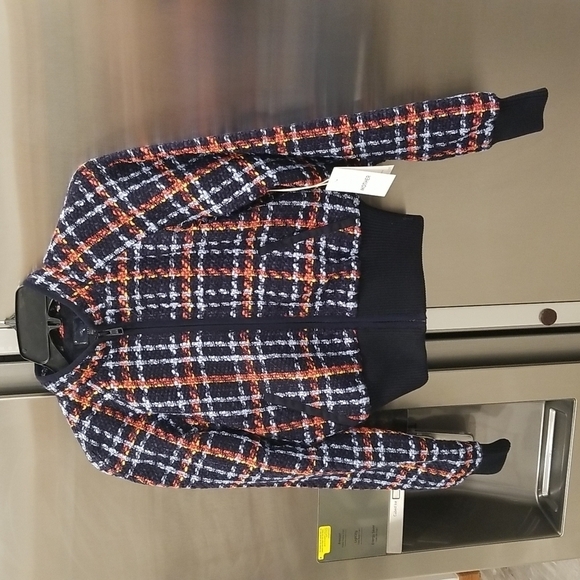 💕MOTHER💕 The Mock Neck Ribbed Jacket ~ Beat By Beat XS NWT Plaid 80s - Picture 12 of 16